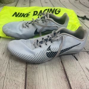 Nike Zoom Rival Gray Track Shoes w/ Spikes Bag Womens 8.5